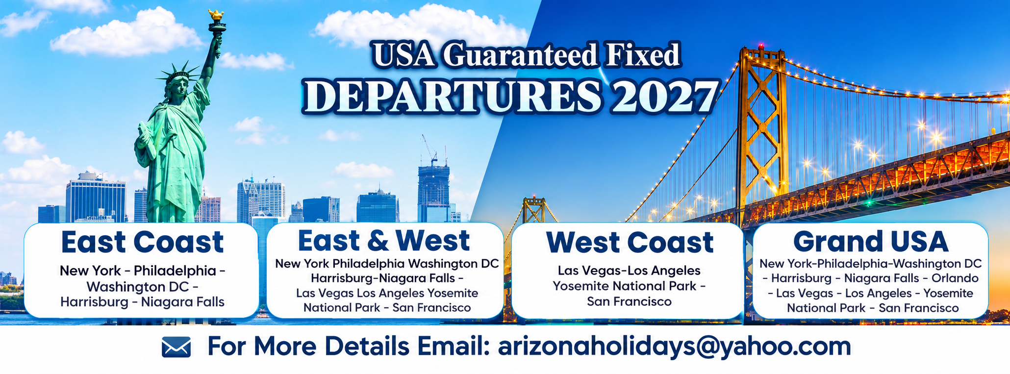 USA Guaranteed Fixed Departures 2027